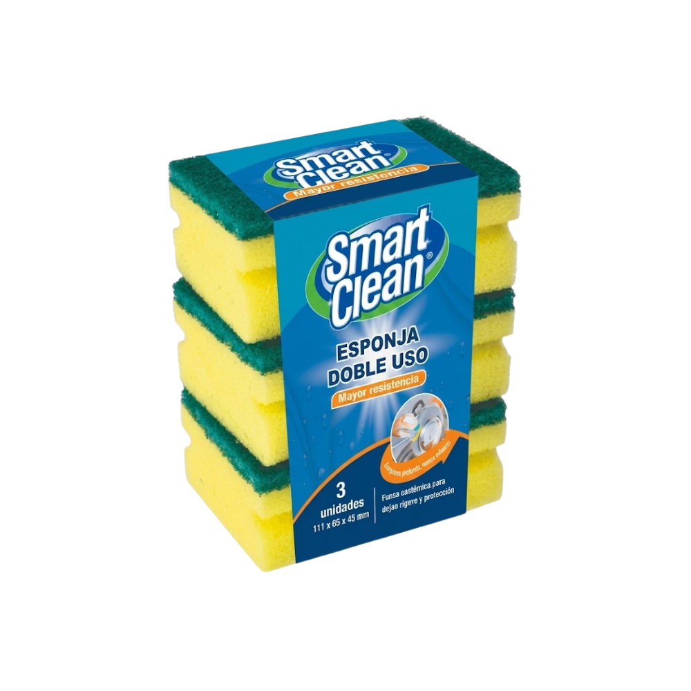 Esponja multiuso Smart Clean acanalada 3 un Esponja multiuso Smart Clean acanalada 3 und - Imagen 1